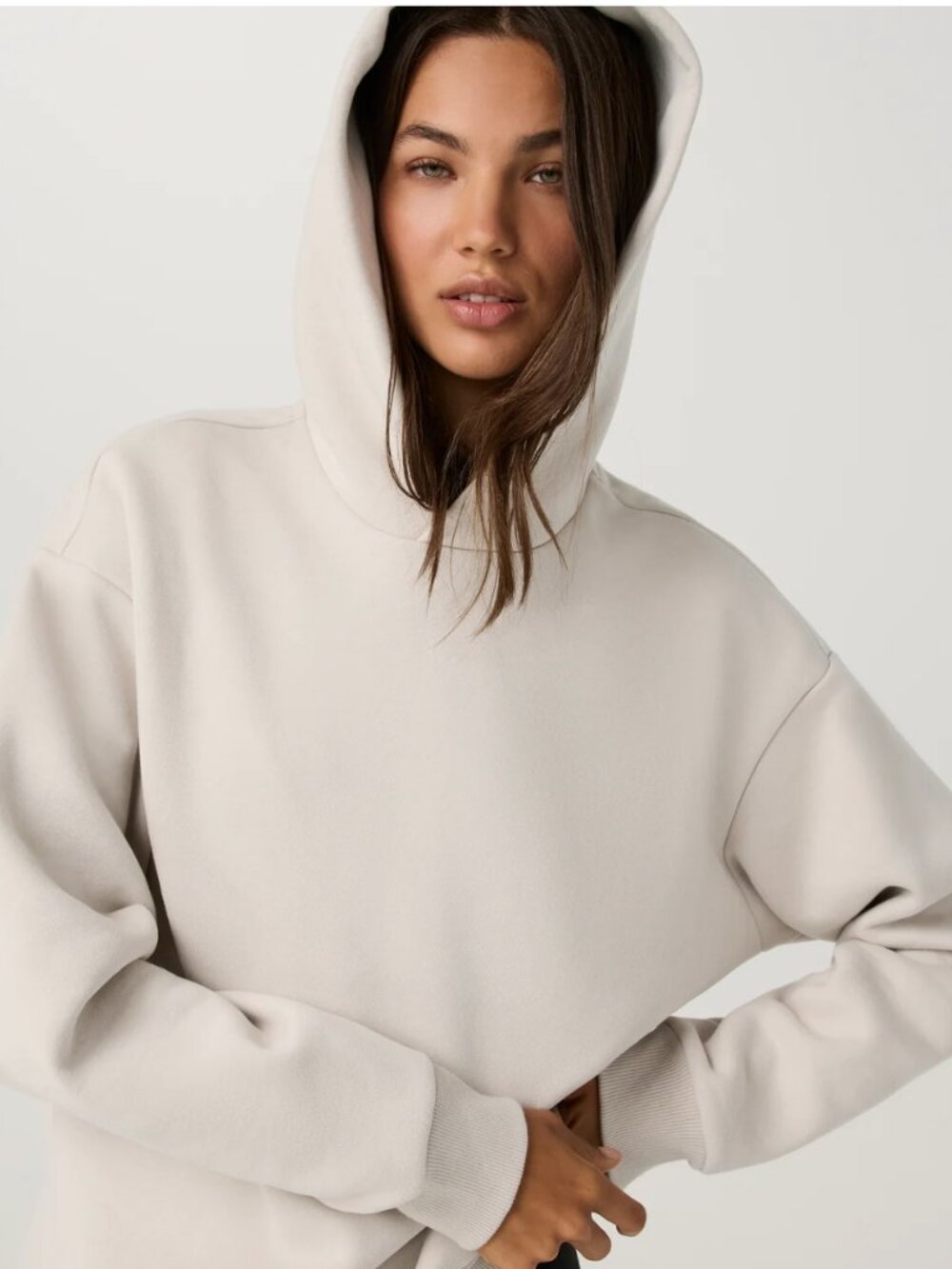 Vuori Restore Oversized Hoodie Women's Ecru Medium Neutral Pullover - Picture 3 of 12